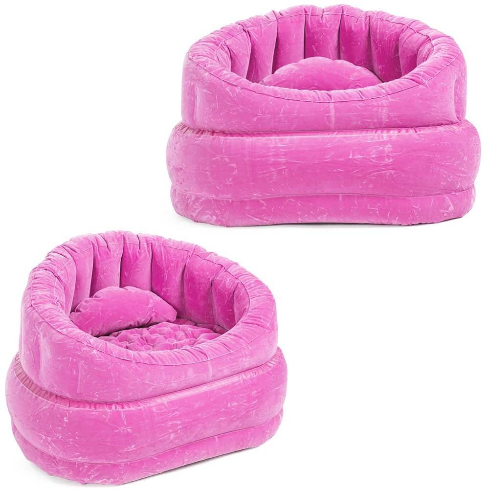 Pink Inflatable Air Blow Up Arm Chair Couch Sofa Seat Lounge Armchair