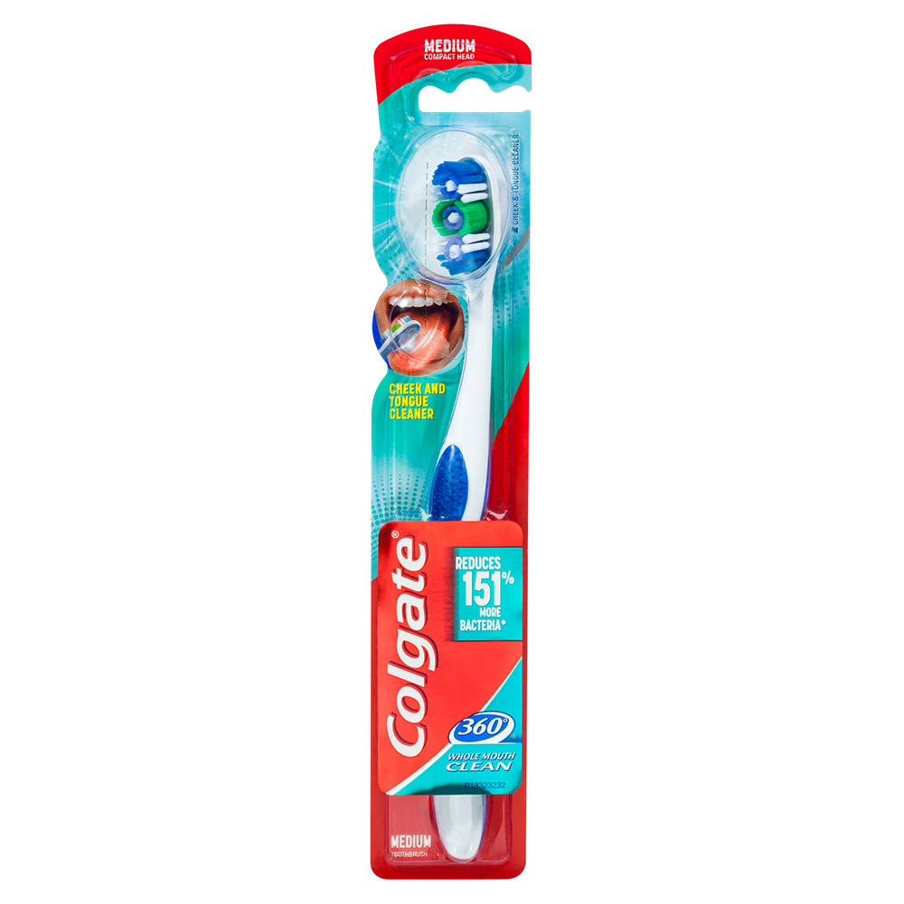 8x Colgate 360 Toothbrush Medium Head Assorted Colours - Online | KG ...