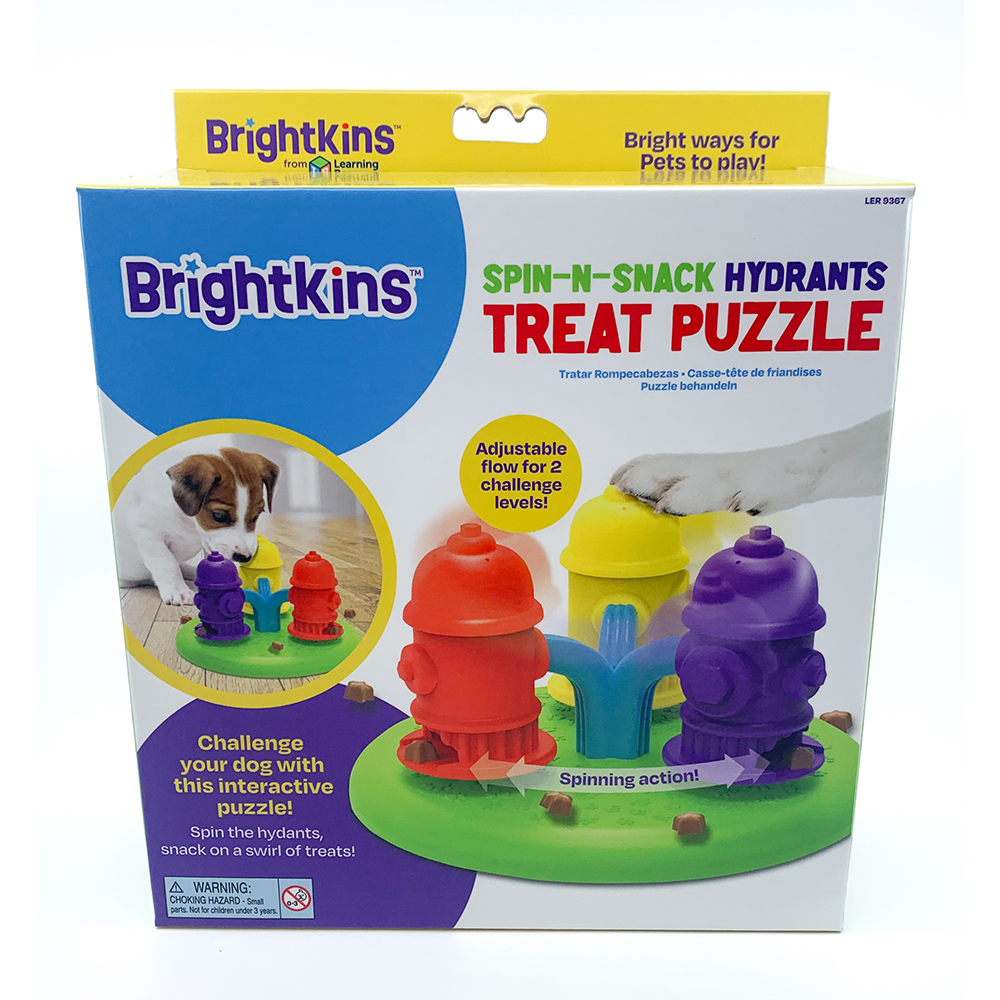 BRIGHTKINS Spinning Hydrants Treat Puzzle Dog Toy 