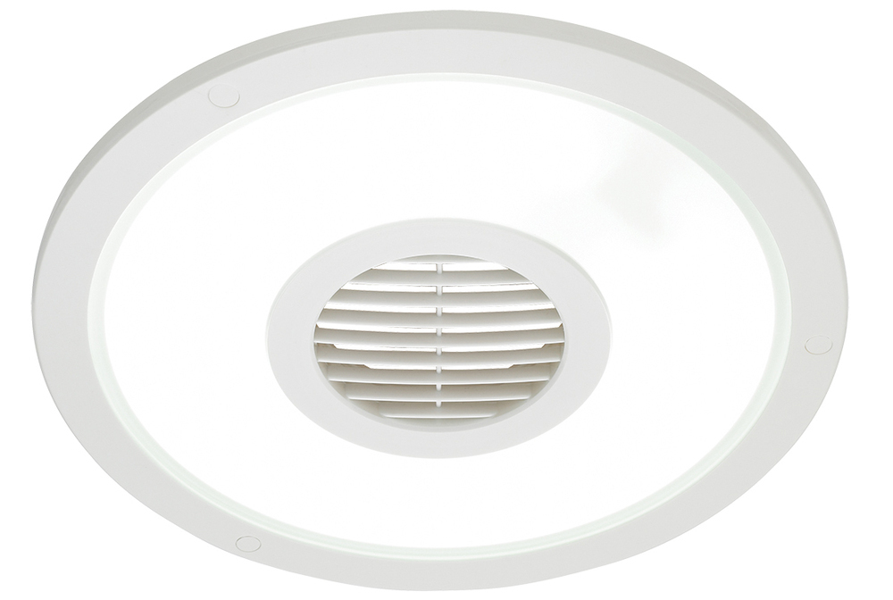 White Heller Round 250mm Ceiling Light/Exhaust Fan/Air flow/bathroom