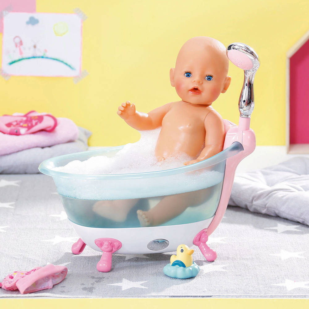 43cm Baby Born Soft Touch Girl Doll & Bathtub w/ Rubber Duck 3y ...