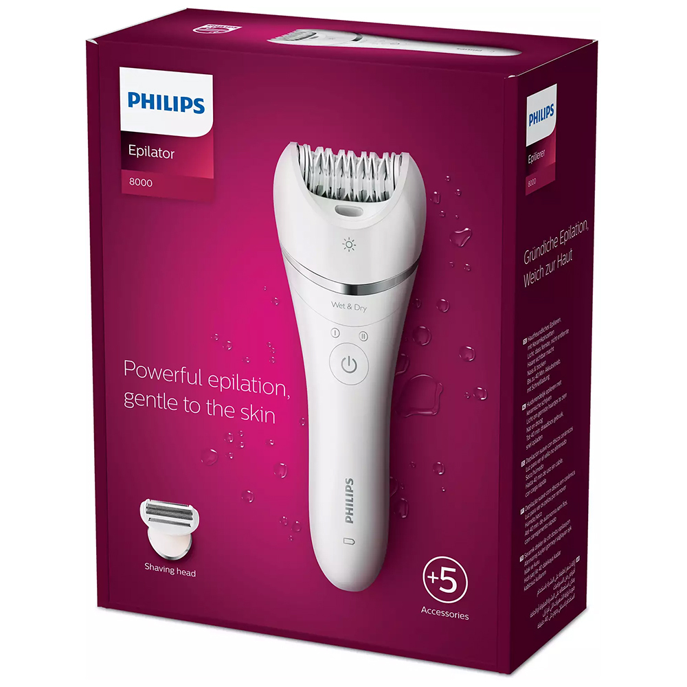 Philips BRE710 Wet/Dry Women Electric Epilator Legs/Hands Hair Removal