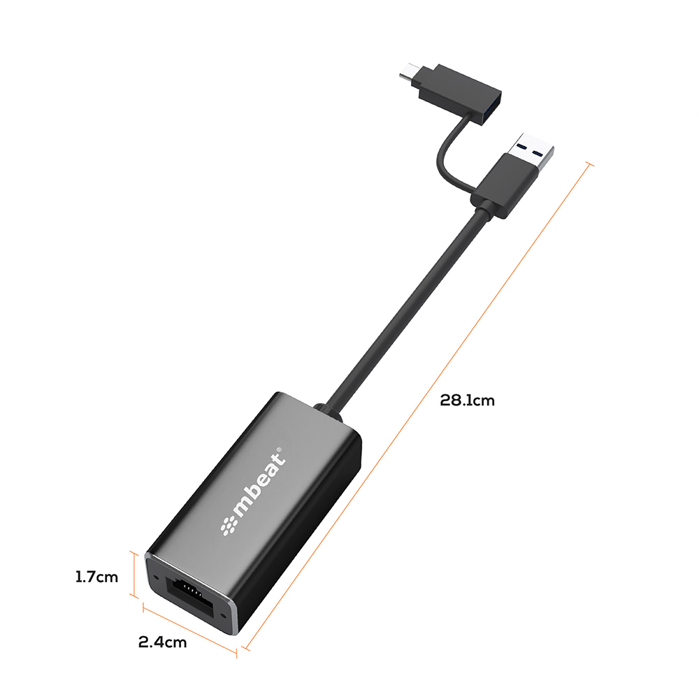 VSHOP® Adaptateur Ethernet port micro-USB 5 broches 10-100 mbit-s