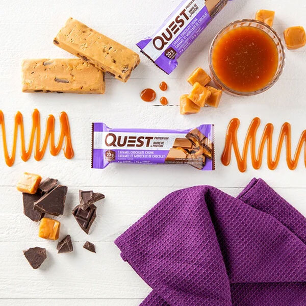 12pc Quest 60g Protein Bar Caramel Chocolate Chunk Online KG