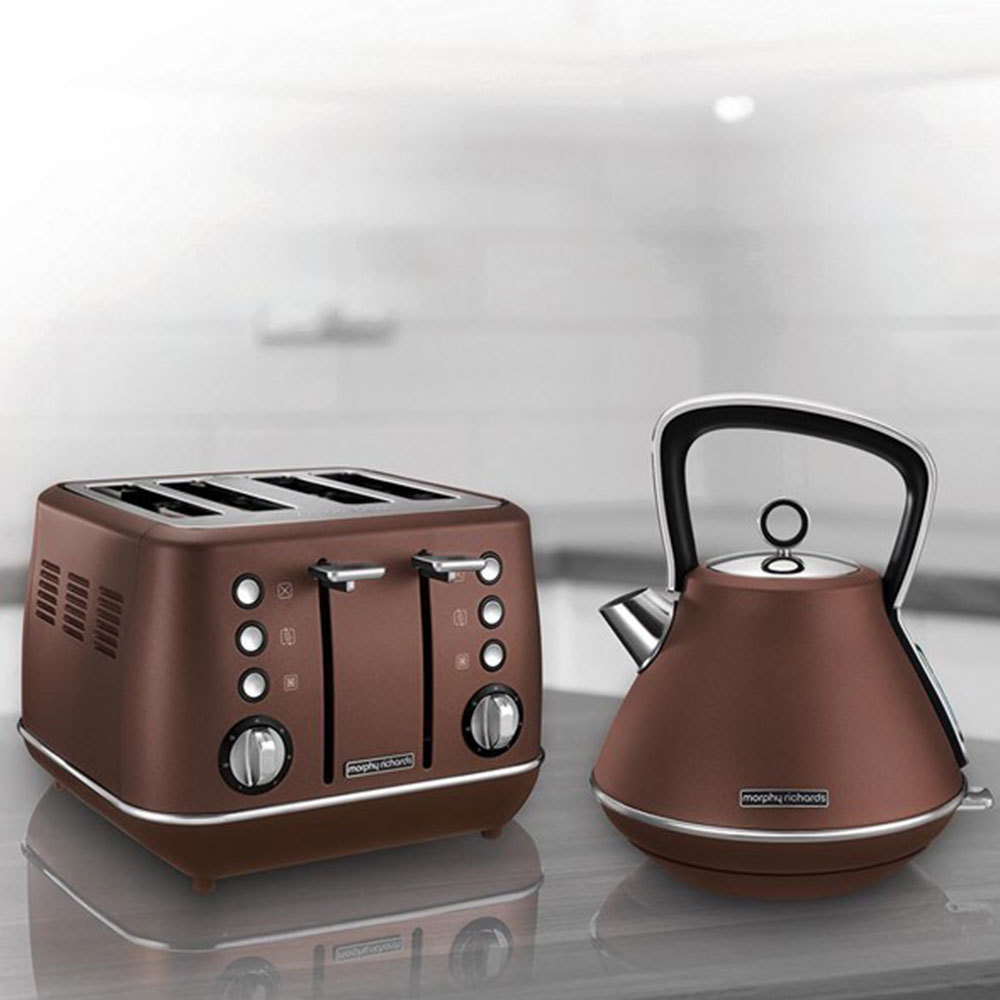 morphy richards red toaster and kettle set