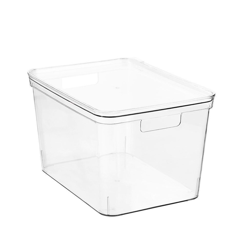 boxsweden Crystal Storage Container with Lid, Medium, 36 x 27 x 14 cm Size