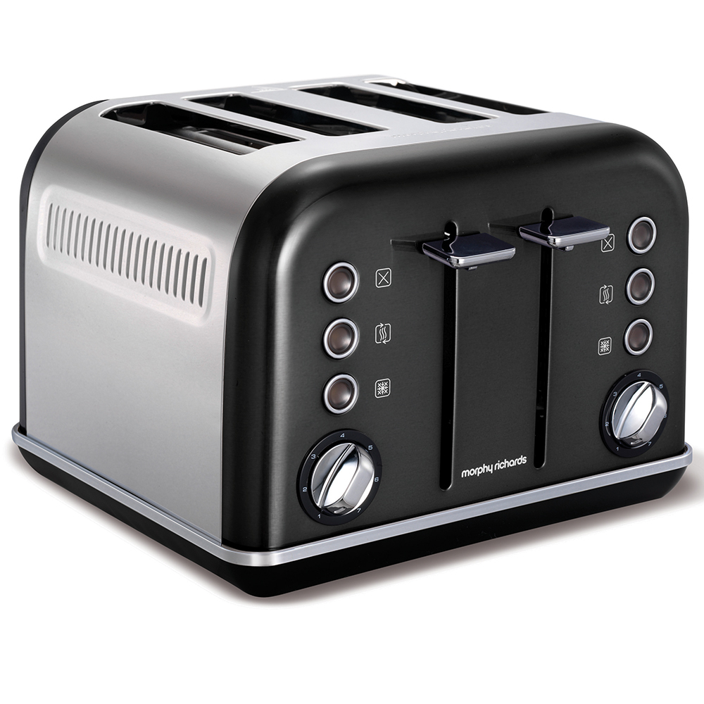 Morphy Richards 242018 Black Chrome Accents 4 Slice Toaster - Online 