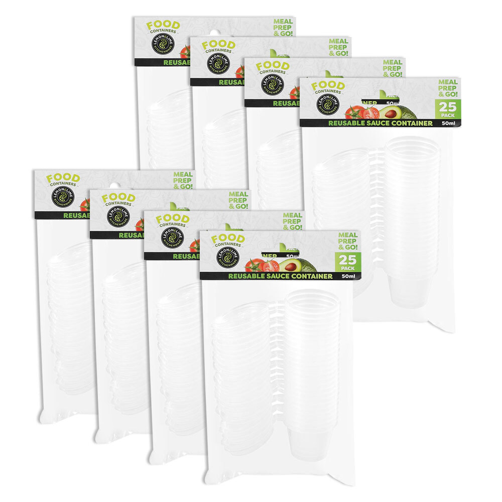 Lemon And Lime Reusable Sauce Container w/ Hinge Lid 25PK 50ml 1EA