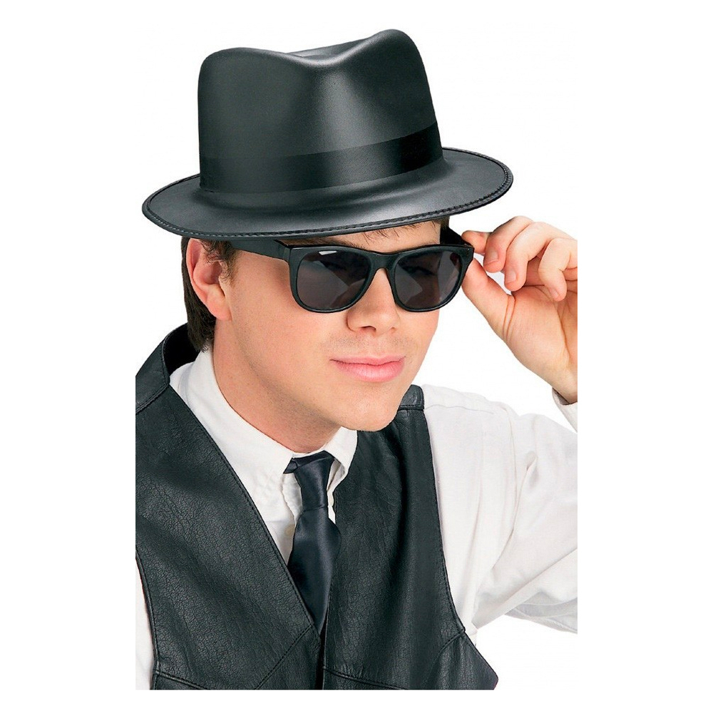 Blues Brothers Hat With Glasses (Adult)