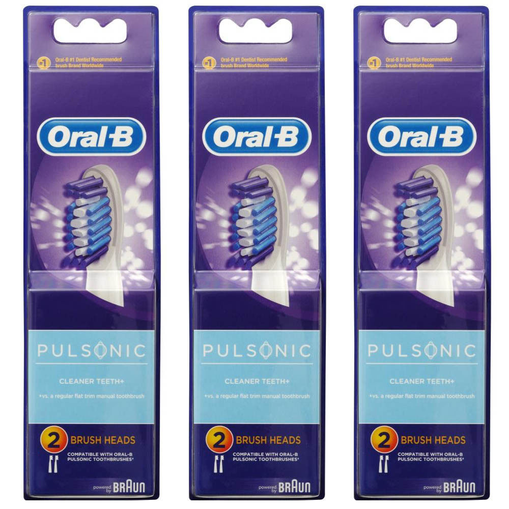 6x Oral-B Pulsonic Electric Toothbrush Replacement Spare Brush Heads ...