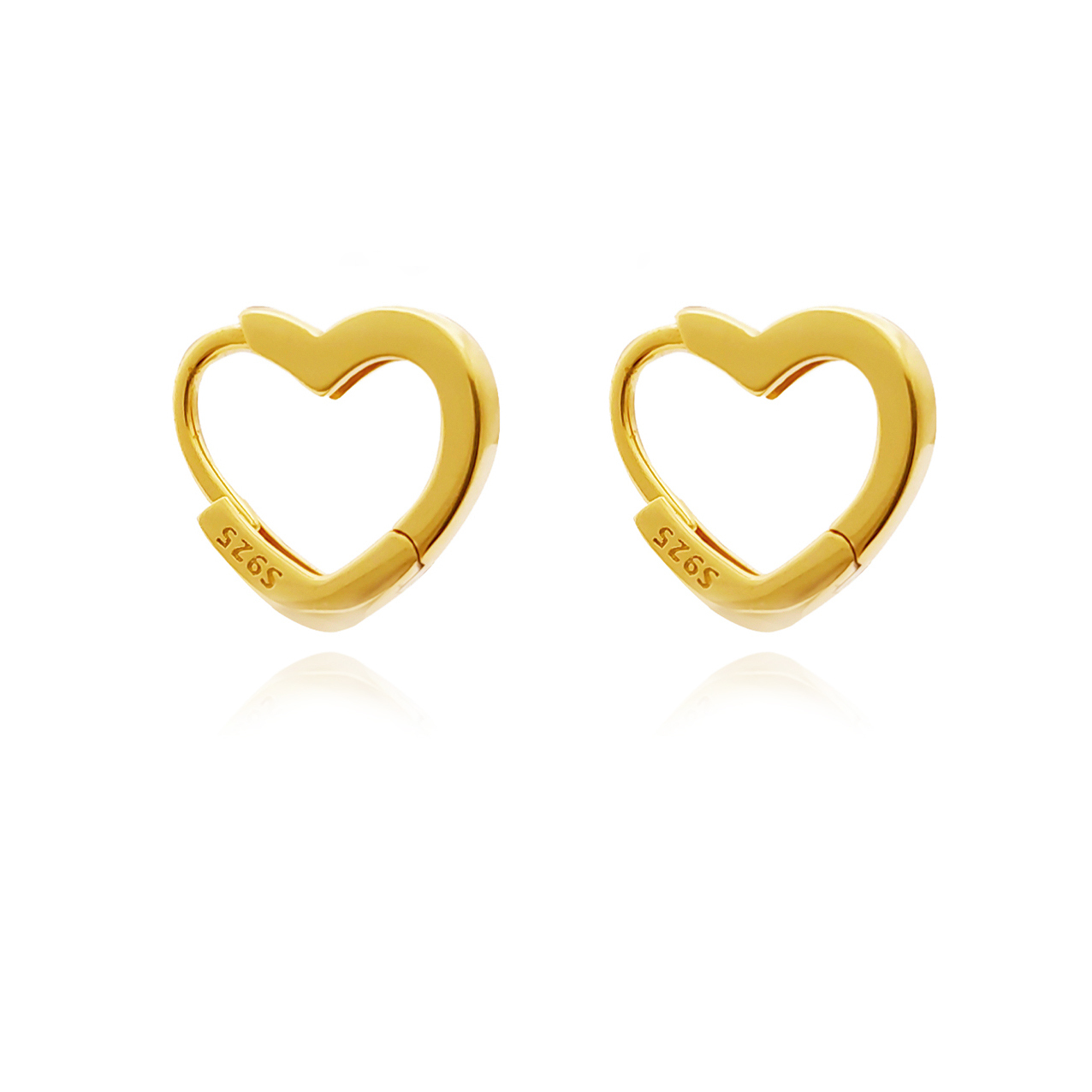 Dainty Heart Hoop Earrings