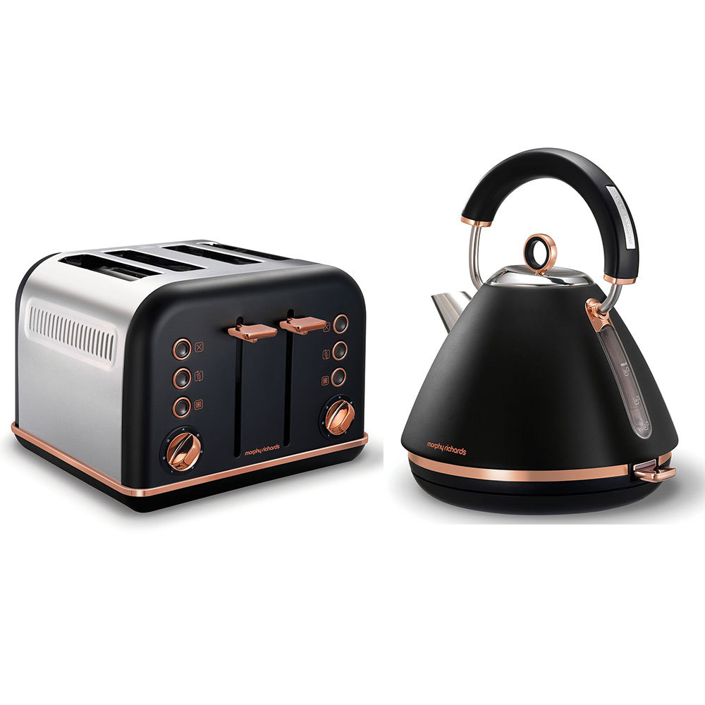 black rose gold kettle toaster