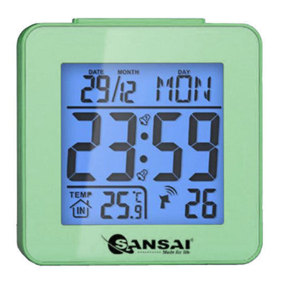 Sansai LCD Digital Alarm Clock Green - Online | KG Electronic