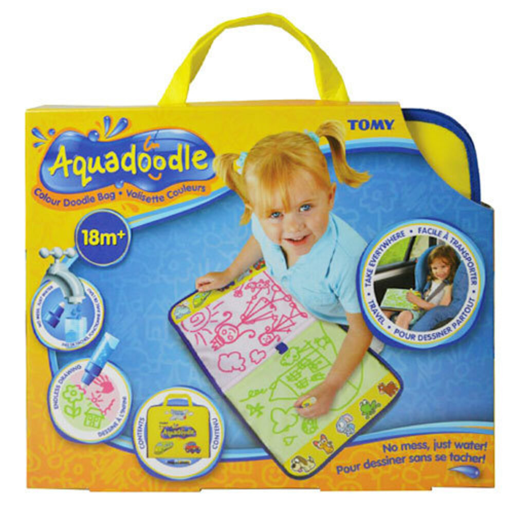 Tomy Aquadoodle Travel Bag No Mess Mat Water Drawing Art Pad Kids