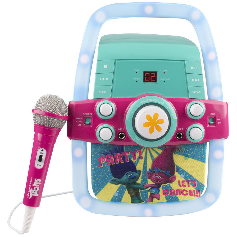 Dreamworks Trolls Disco Party Karaoke Machine Kids Toy Cd Player Mic Tv 