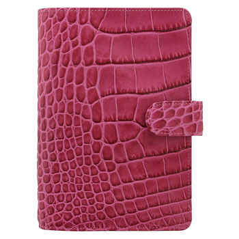 Filofax Classic Personal Organiser Crocodile Leather Fuchsia 20cm