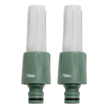 2PK Hills Fully Adjustable Garden Watering Hose Nozzle 18mm