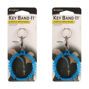 2PK Nite Ize Key Band-It Stretch Wristband Keyholder Blue 6.5cm