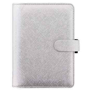 Filofax Saffiano Personal Organiser Faux Leather - Metallic Silver