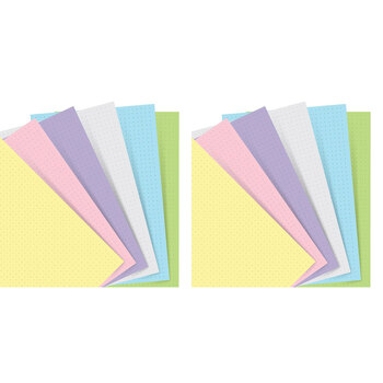 2x 60pc Filofax Pastel Dotted Notepaper Personal Organiser Refill