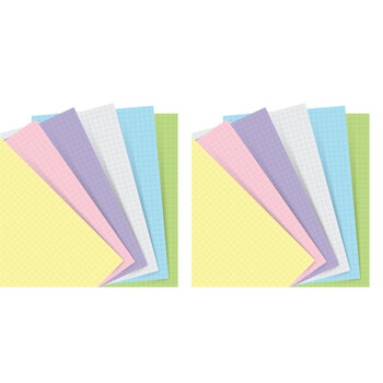 2x 60pc Filofax Pastel Squared Notepaper Personal Organiser Refill