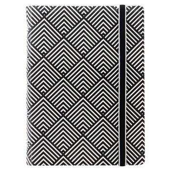 Filofax Impressions Pocket Notebook A4/A5 Refillable Black/White Deco