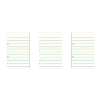 3x 60pc Filofax Pocket Notebook Paper Refill Pastel Ruled