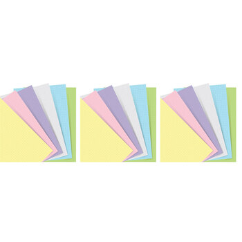 3x 60pc Filofax Pocket Notebook Paper Refill Pastel Dotted