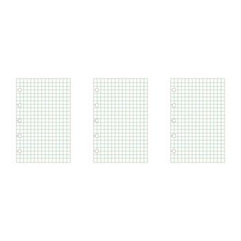 3x 60pc Filofax Pocket Notebook Paper Refill Pastel Squared