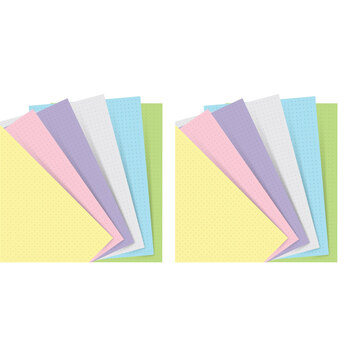 2x 60pc Filofax Pastel A5 Notebook Refill Dotted Paper