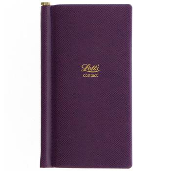 Letts Legacy Slim Address Book Purple Home Office Stationery