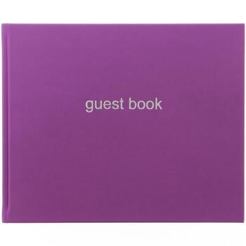 Letts Dazzle Quarto Lined Guest Book Landscape Purple Home Stationery