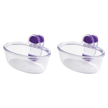 2PK Dexas KlipKup 18cm Plastic 2-Cup Serving Dip Container - Clear Purple