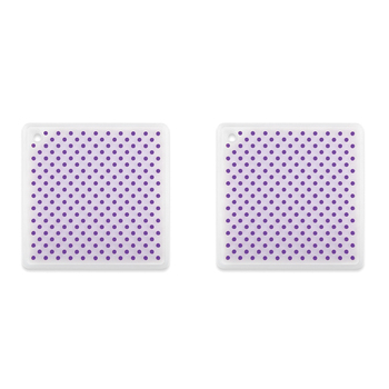 2PK Dexas 7.5cm Silicone Trivet Table Protector Square - Purple