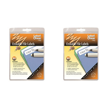 2x 82pc Jokari Erasable File Labels/Marker/Eraser Starter Kit White