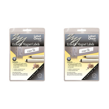 2x 5pc Jokari 10cm Erasable Magnet Labels Laminated Starter Kit - White