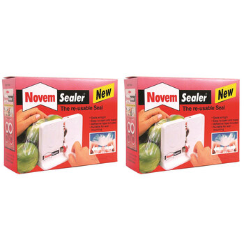 2PK Jokari 16.5cm Novem Bag Sealer Tape Dispenser - White