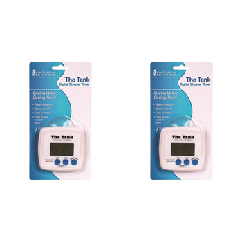 2PK Jokari The Tank 20cm Digital Water Shower Timer - White