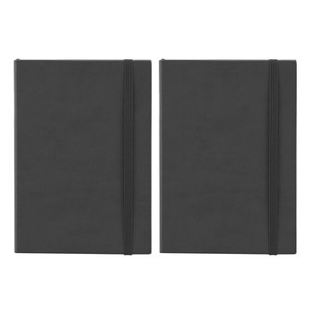 2PK Scripto A5 Flexi Home Office Meeting Writing Journal Black/Plain Paper