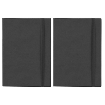 2PK Scripto A5 Flexi Home Office Meeting Writing Journal Black/Lined Paper