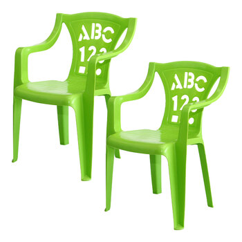 2PK Tuff Play Children's Alphabet Stackable chair - Pastel Green 2-6Y