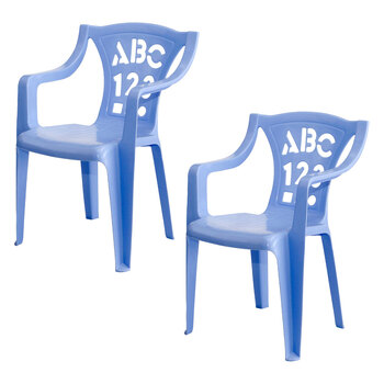 2PK Tuff Play Children's Alphabet Stackable Chair - Pastel Purple 2-6Y