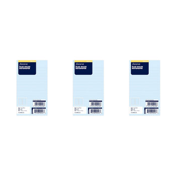 3x 30pc Filofax 17cm Personal Refill Ruled Notepaper Blue