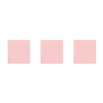 3x 30pc Filofax 17cm Personal Refill Ruled Notepaper Pink