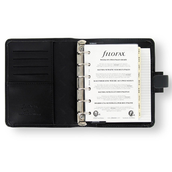 Filofax Metropol Pocket Organiser Stationery Faux Leather Black