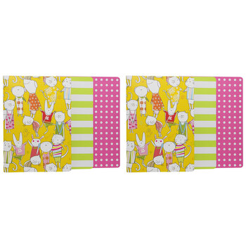 2x 3pc Lantern Studios Animal Playdate A5 Journal Set - Cahier