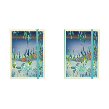 2PK Lantern Studios Botanica A6 Journal Stationery Hardcover - Turtles