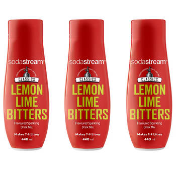 3x SodaStream 440ml Classics Lemon Lime Bitters