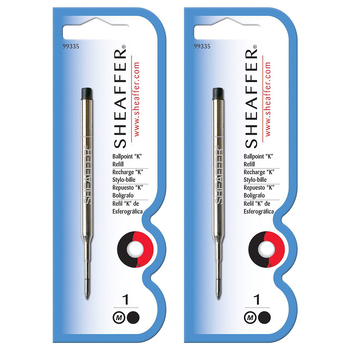 2PK Sheaffer Refill Metal Ball Point Pen Single Medium Black