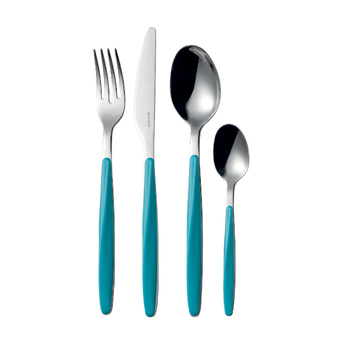 24pc Guzzini My Fusion Stainless Steel Cutlery Set - Matt Blue